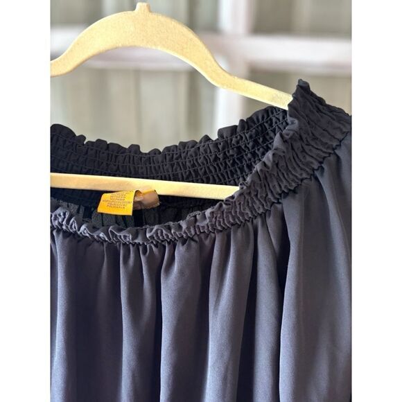 Wrangler Women’s Small Retro Black Frayed Lace Long Tie Sleeve Western Blouse - Picture 7 of 12